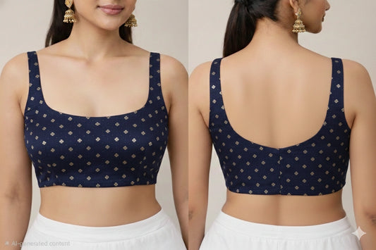 Bollywood Style Small Butti Sleeveless Readymade Blouse