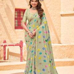 Pastel Green Chiffon Saree - Shamli