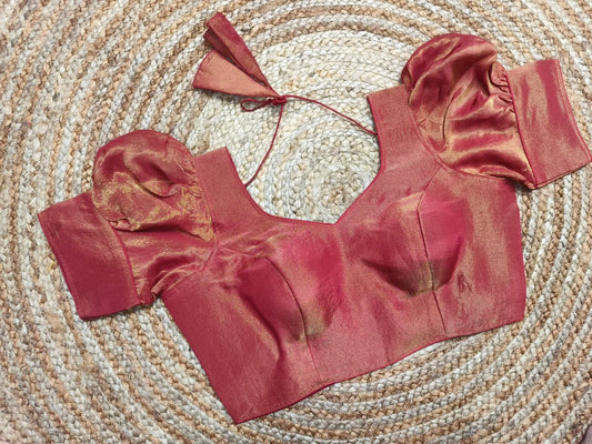 Ballon Sleeves Plain Readymade Blouse