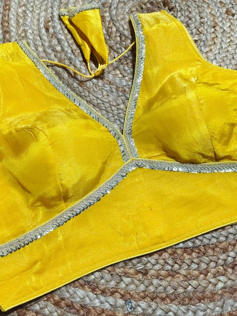 Readymade Blouse with Golden Lace Work