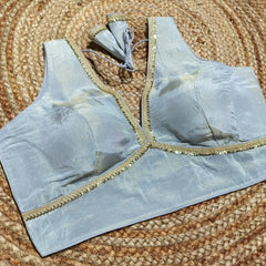 Readymade Blouse with Golden Lace Work