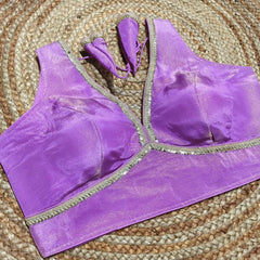 Readymade Blouse with Golden Lace Work