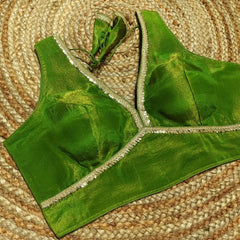 Readymade Blouse with Golden Lace Work