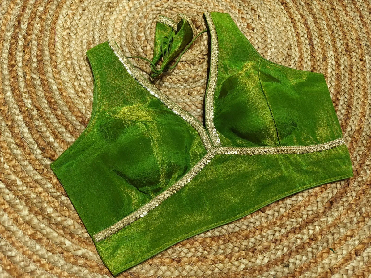 Readymade Blouse with Golden Lace Work