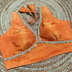 Readymade Blouse with Golden Lace Work