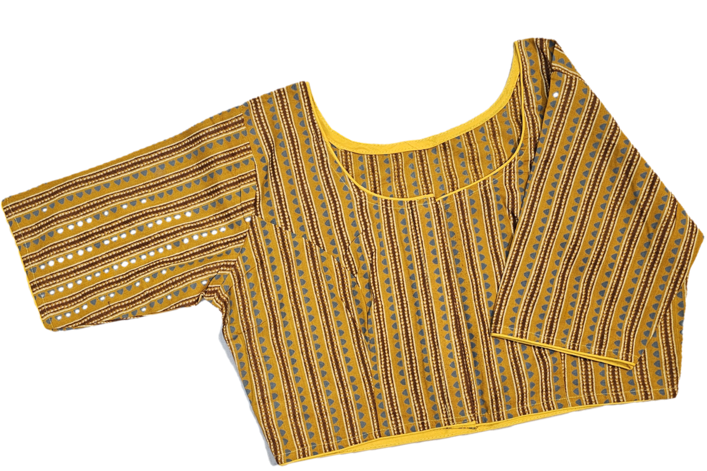 Big Size Pure Cotton Readymade Blouse with Ajrakh prints-Non Padded