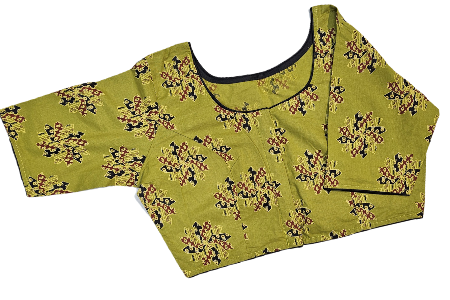 Big Size Pure Cotton Readymade Blouse with Ajrakh prints-Non Padded