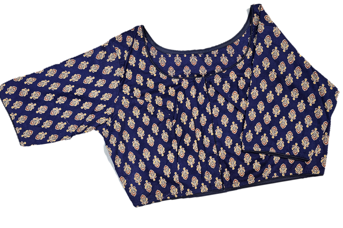 Big Size Pure Cotton Readymade Blouse with Ajrakh prints-Non Padded