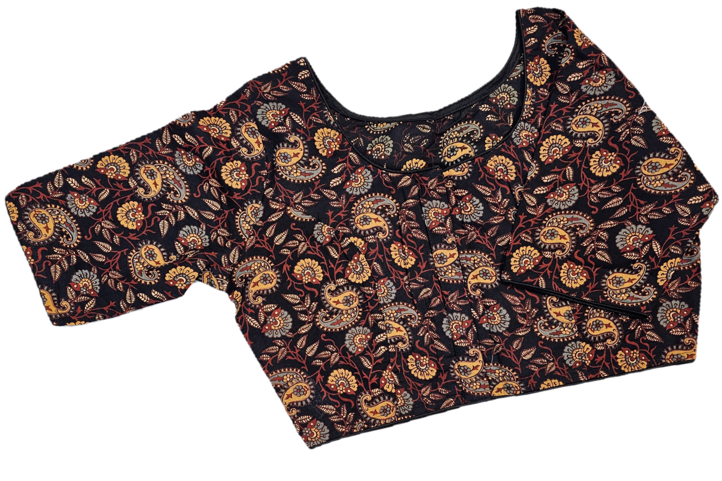 Big Size Pure Cotton Readymade Blouse with Ajrakh prints-Non Padded