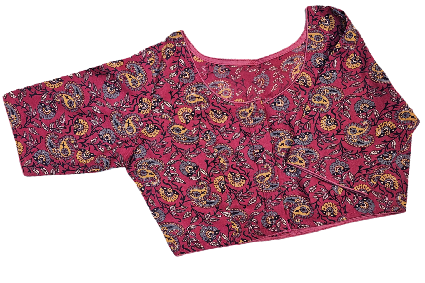 Big Size Pure Cotton Readymade Blouse with Ajrakh prints-Non Padded