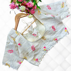 Cambric Cotton Readymade Blouse Front Open