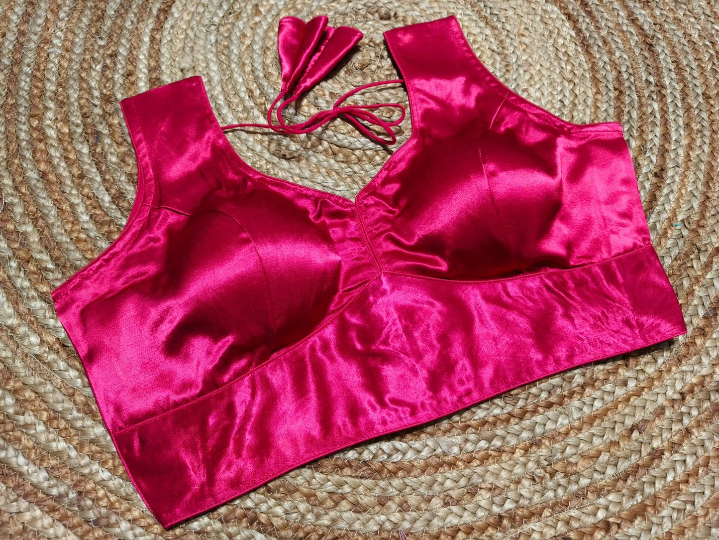 Plus Size Plain Gajji Silk Readymade Blouse