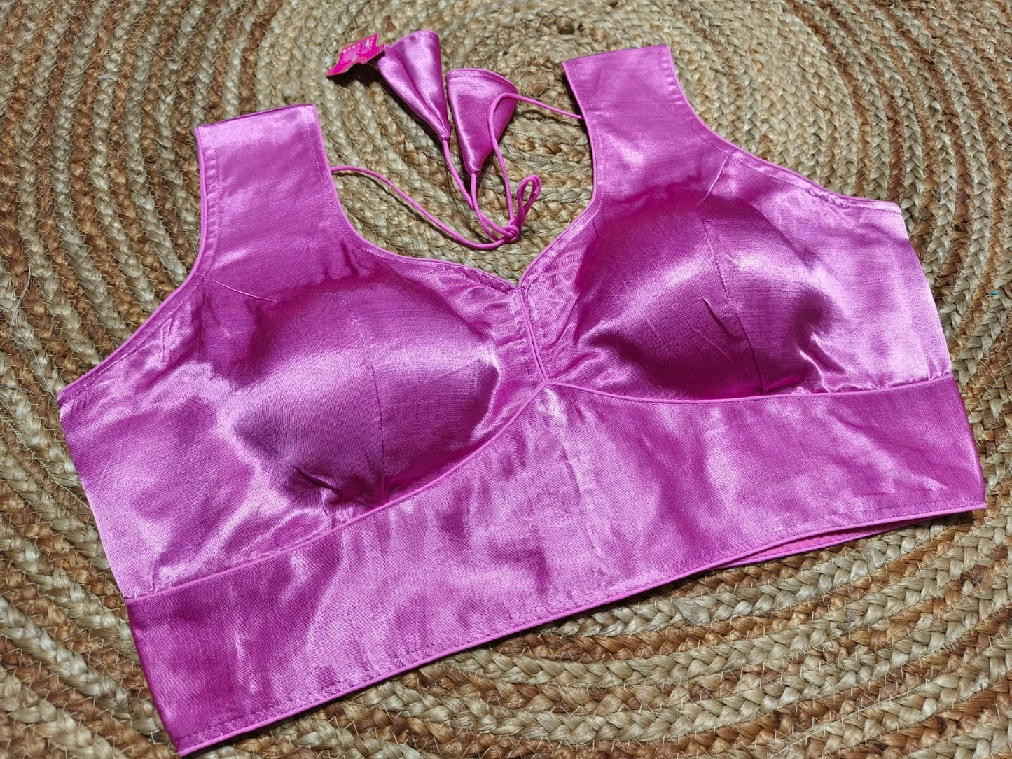 Plus Size Plain Gajji Silk Readymade Blouse