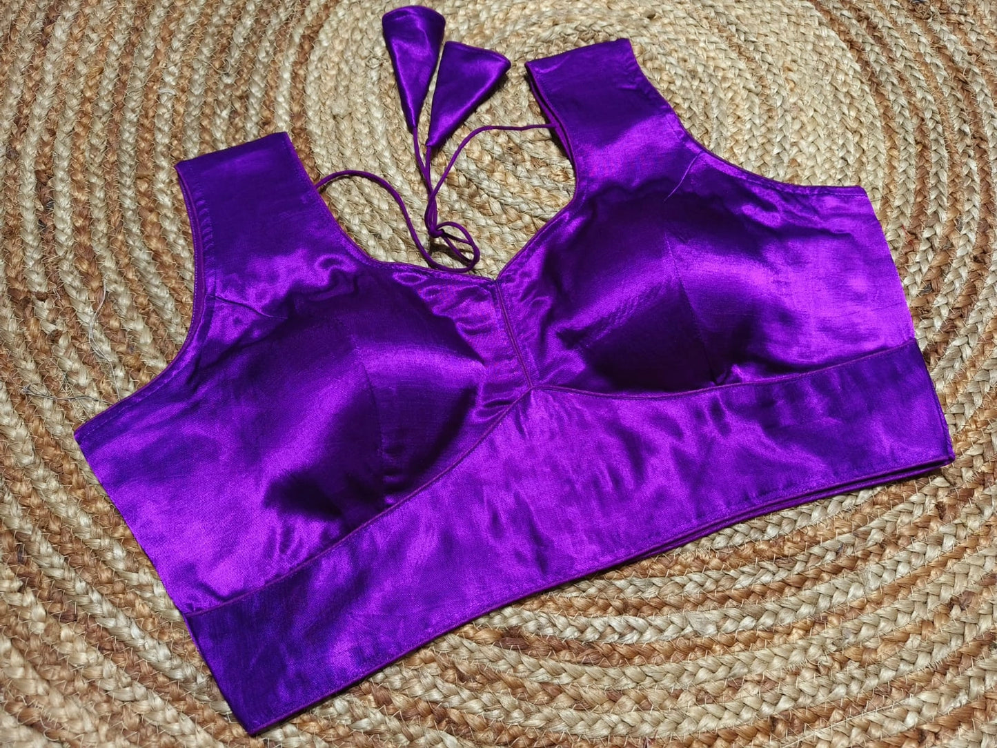 Plus Size Plain Gajji Silk Readymade Blouse