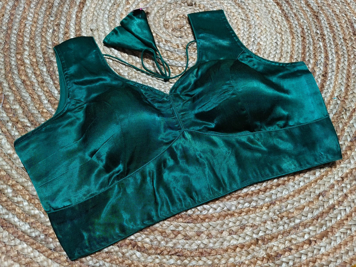 Plus Size Plain Gajji Silk Readymade Blouse