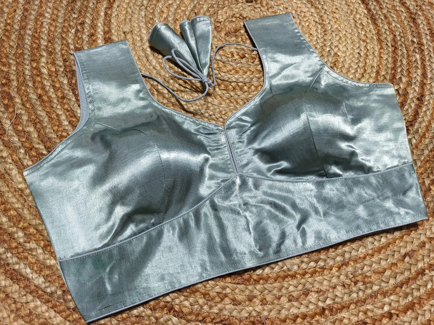 Plus Size Plain Gajji Silk Readymade Blouse