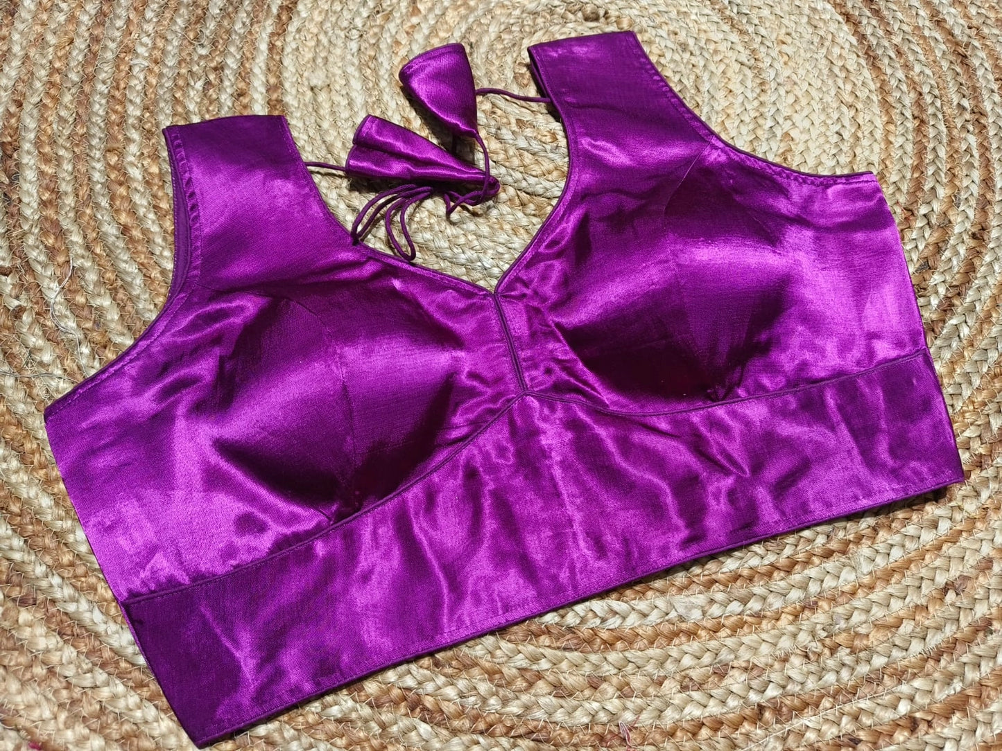 Plus Size Plain Gajji Silk Readymade Blouse