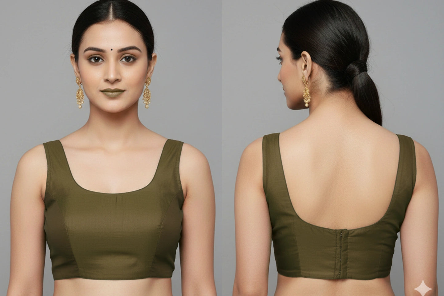 Plain Sleeveless Readymade Blouse