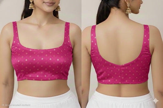 Bollywood Style Small Butti Sleeveless Readymade Blouse