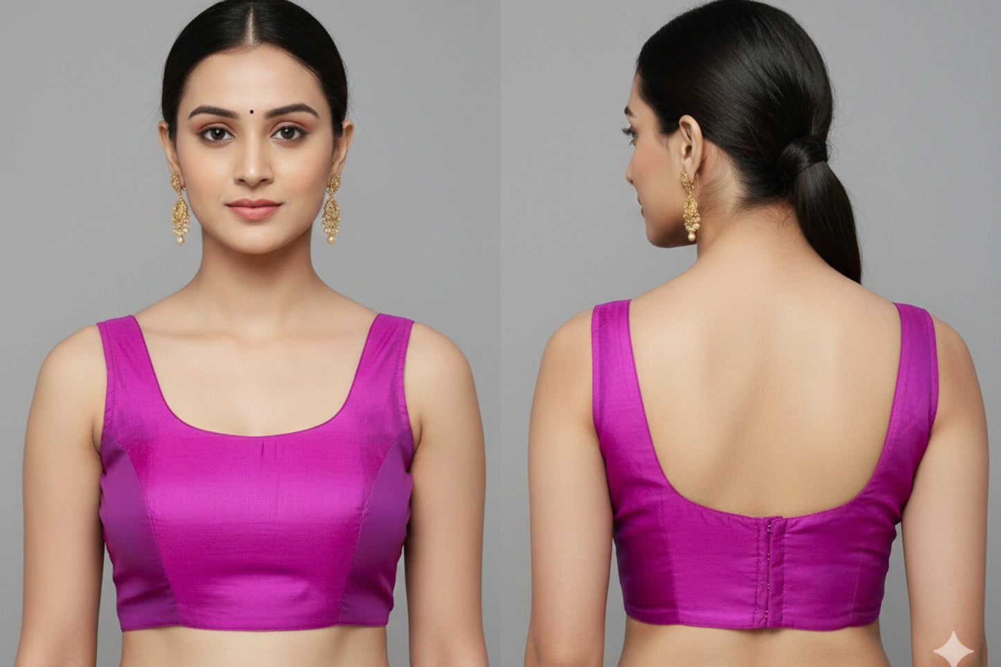 Plain Sleeveless Readymade Blouse